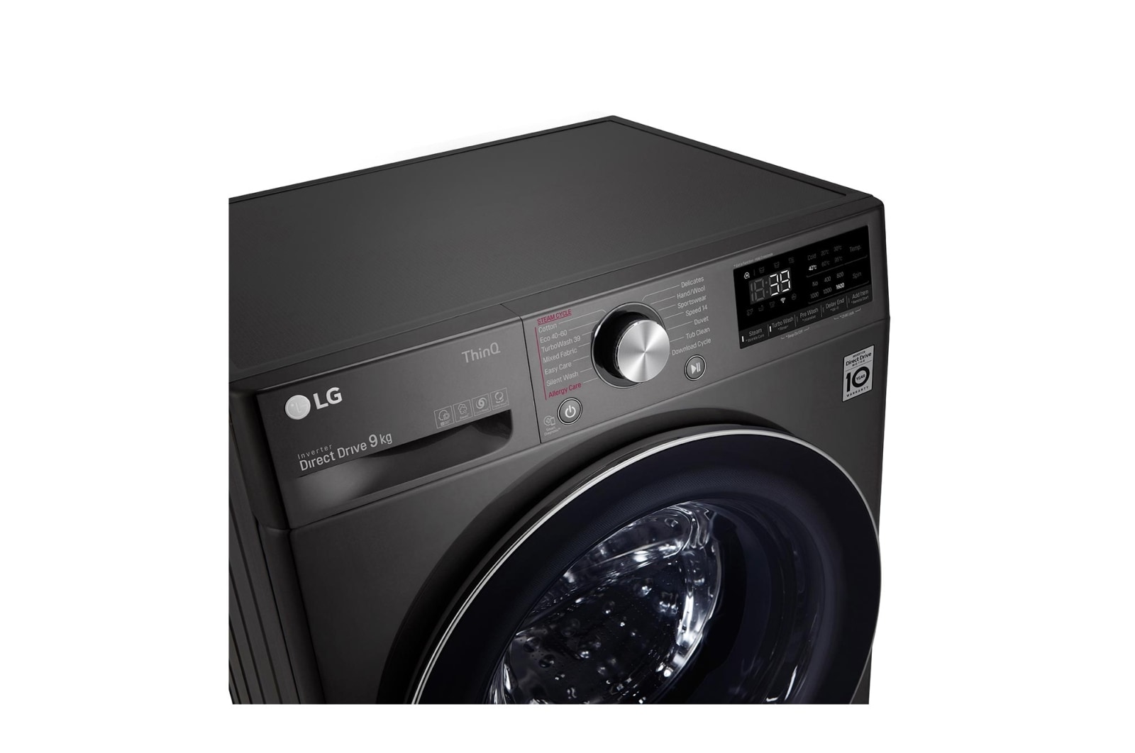 LG 9kg Washing Machine AI DD?, Black Steel, F6V1009BTSE