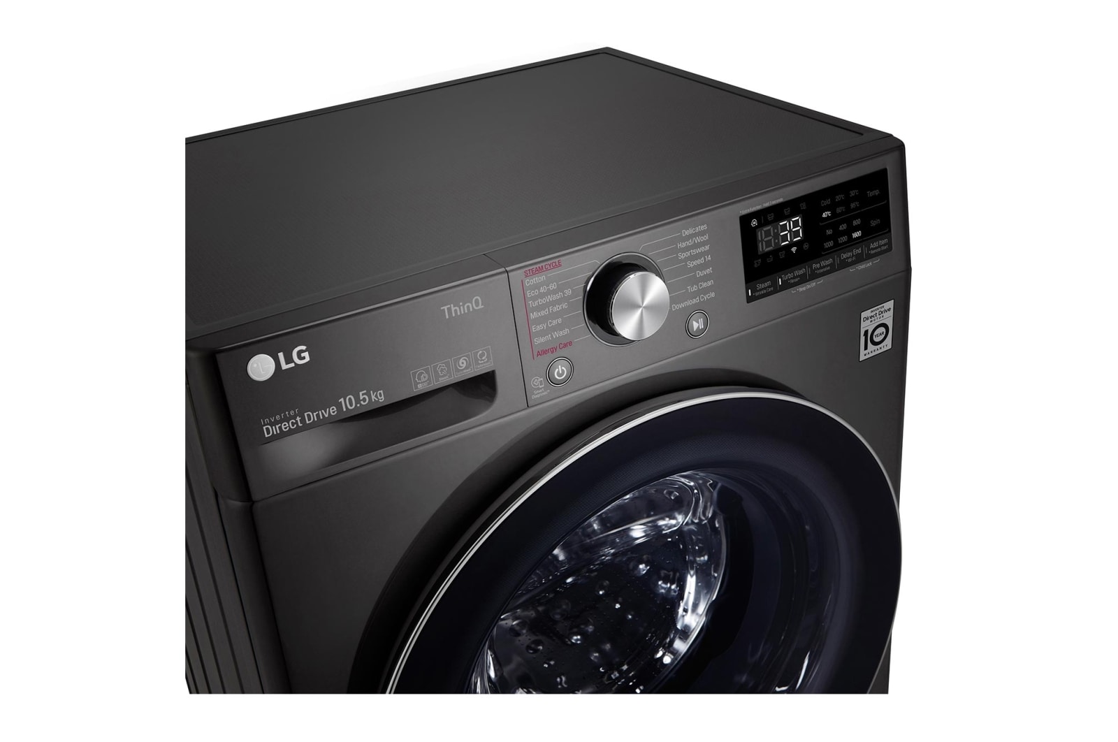 LG 10.5kg Washing Machine Black Steel AI DD?, F6V1010BTSE