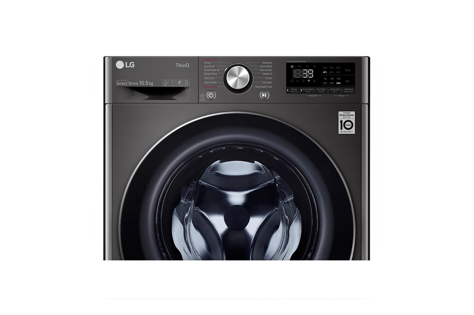 LG 10.5kg Washing Machine Black Steel AI DD?, F6V1010BTSE