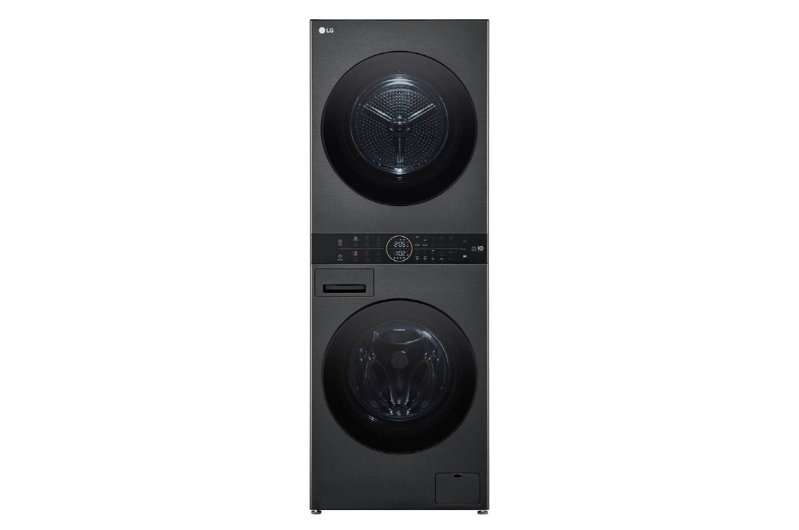 Front view of 12kg/10kg LG WashTower Platinum Black - wt1210bbtn1