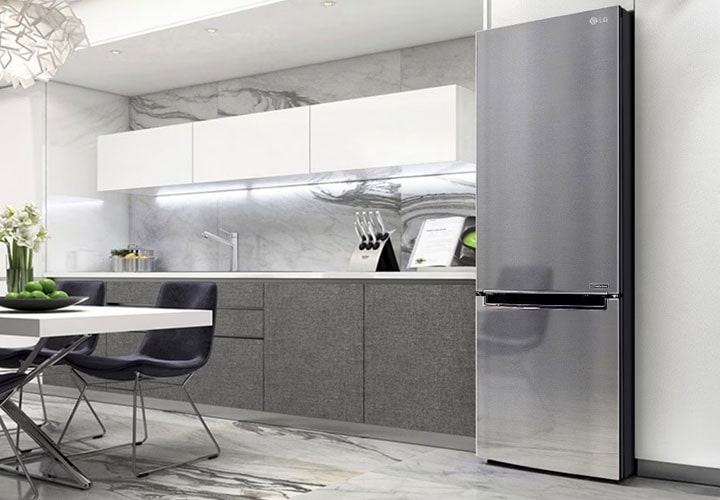 LG DoorCooling? GBD62PZYFN Fridge Freezer, 384L, Shiny Steel