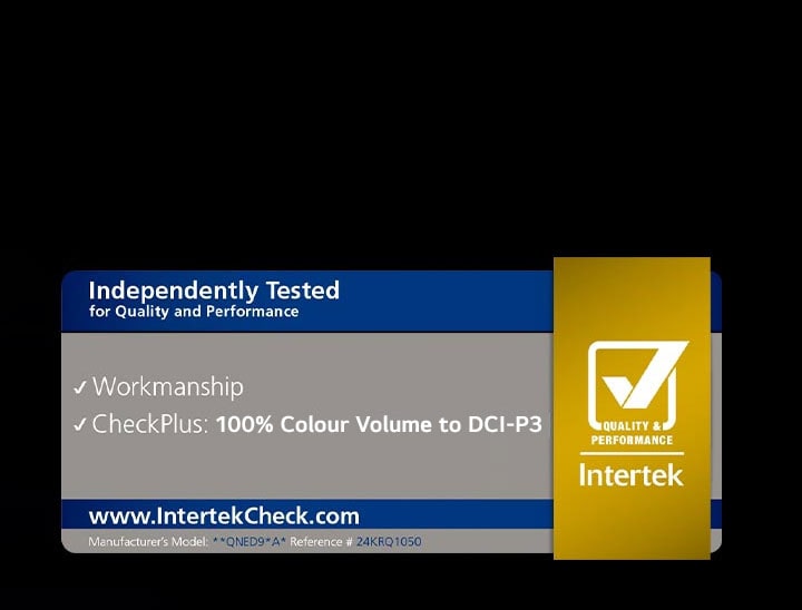 Intertrek certification for 100% Color Volume to DCI-P3.	