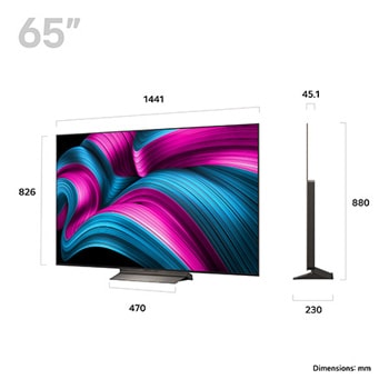 Slightly angled view of LG OLED evo AI C5E 4K Smart TV.