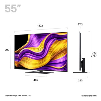 Left-facing side view of LG OLED evo AI G5 4K Smart TV.