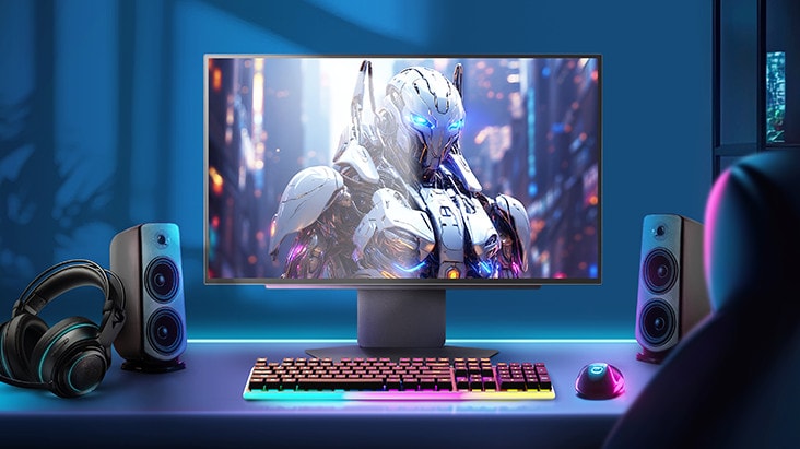 A video Video trình di?n màn hình ch?ng chói c?a màn hình ch?i game LG UltraGear OLED, ngay c? trong ?i?u ki?n ánh sáng m?nh. demonstrating the glare-free screen of the LG UltraGear OLED gaming monitor, even under bright lighting conditions.	