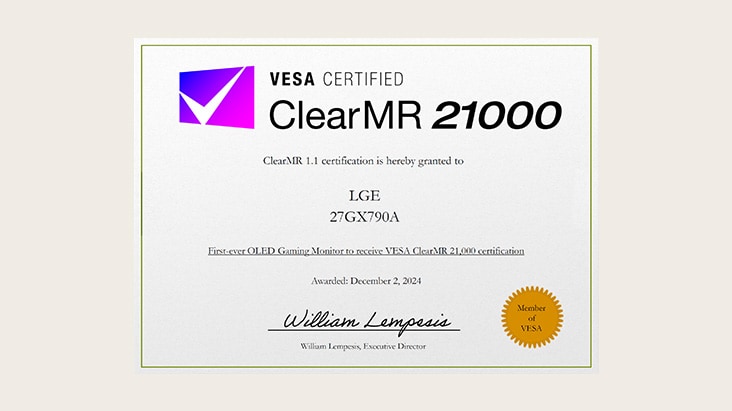 Hình ?nh th? hi?n VESA certified ClearMR 21000.