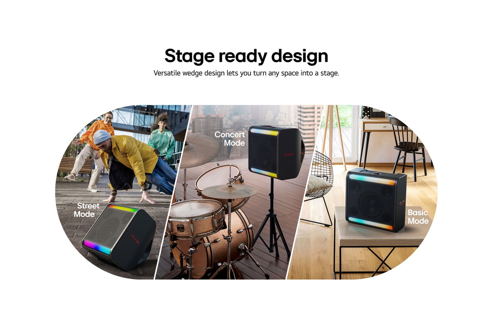 LG Loa ti?c kh?ng day LG xboom Stage 301 tinh ch?nh b?i will.i.am 2.1 kênh c?ng su?t 120W m?nh m? cùng pin thay th? , STAGE301