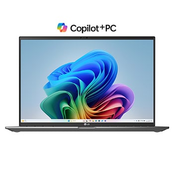 Hình ?nh m?t tr??c v?i hình n?n Copilot+ Bloom và logo Copilot+ PC