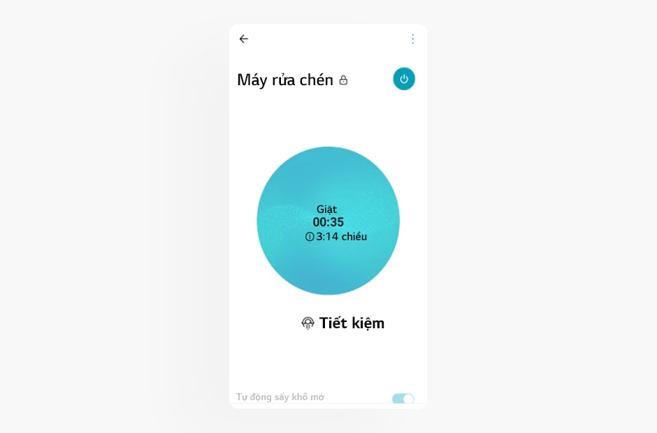 Hình ?nh hi?n th? màn hình máy r?a chén trong ?ng d?ng LG ThinQ