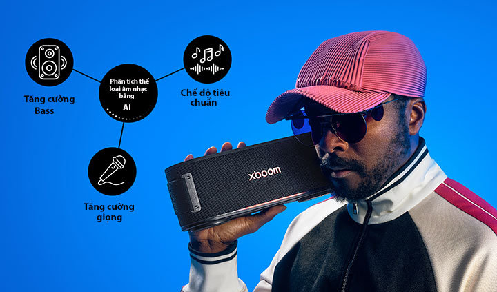 will.i.am c?m xboom Bounce g?n sát m?t.