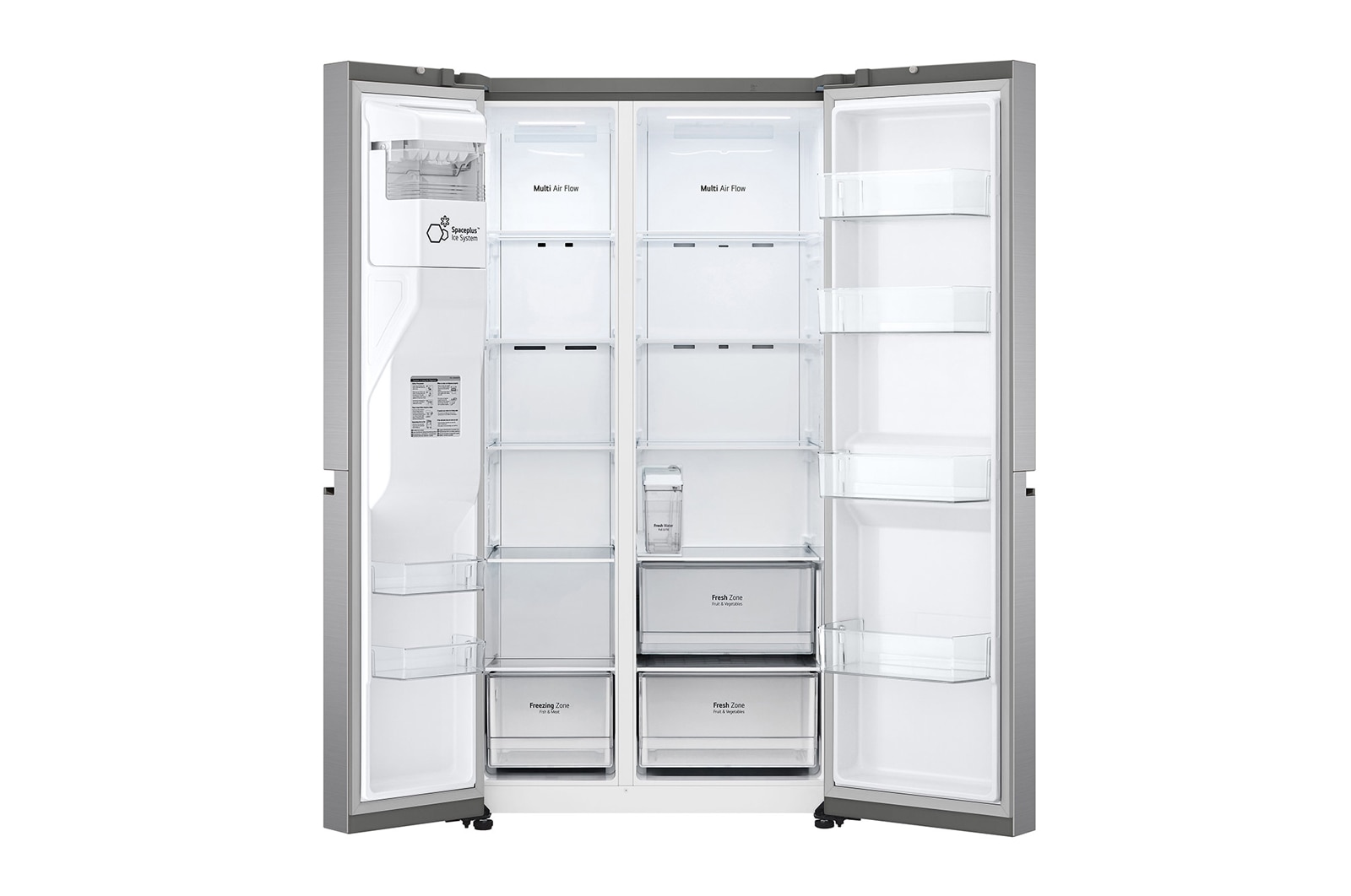 LG 617L Non Plumbed Side by Side Fridge with Ice & Water Dispenser in Stainless Finish, GC-L257SLXL