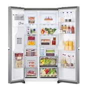 LG 617L Non Plumbed Side by Side Fridge with Ice & Water Dispenser in Stainless Finish, GC-L257SLXL