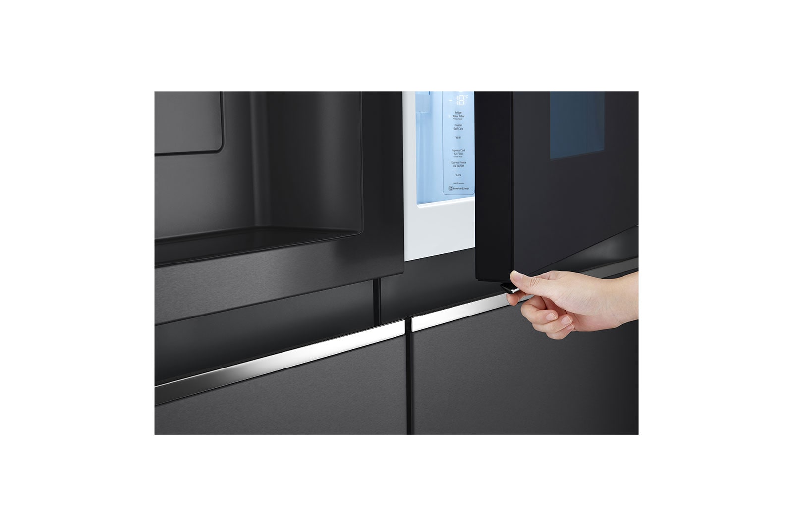 LG 611L InstaView? Door-in-Door Side by Side Fridge with Uvnano? Ice & Water Dispenser in Black Finish, GC-X257CQFS
