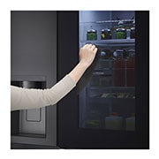 LG 611L InstaView? Door-in-Door Side by Side Fridge with Uvnano? Ice & Water Dispenser in Black Finish, GC-X257CQFS