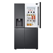 LG 611L InstaView? Door-in-Door Side by Side Fridge with Uvnano? Ice & Water Dispenser in Black Finish, GC-X257CQFS