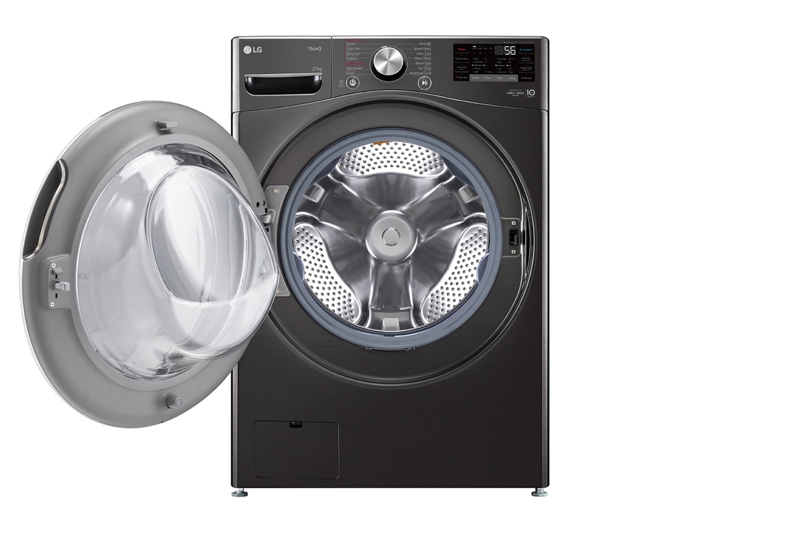 LG 21kg Front Loader Washer with AI DD? & Steam in Black Finish, F0P2CYV2E