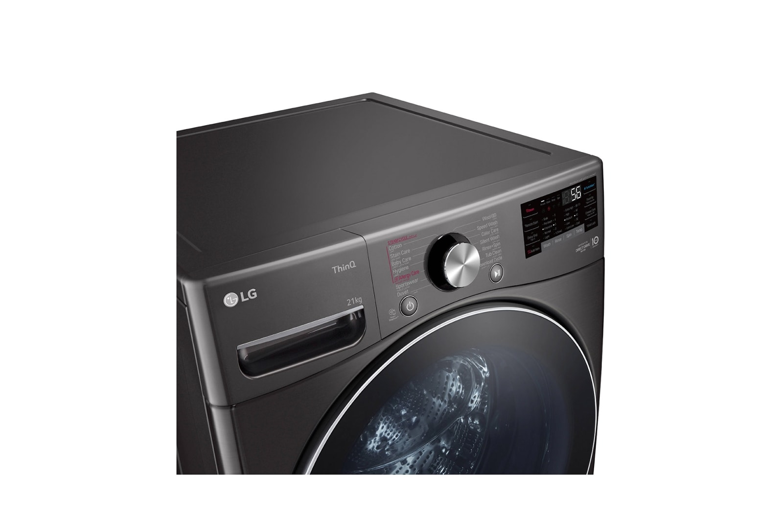 LG 21kg Front Loader Washer with AI DD? & Steam in Black Finish, F0P2CYV2E