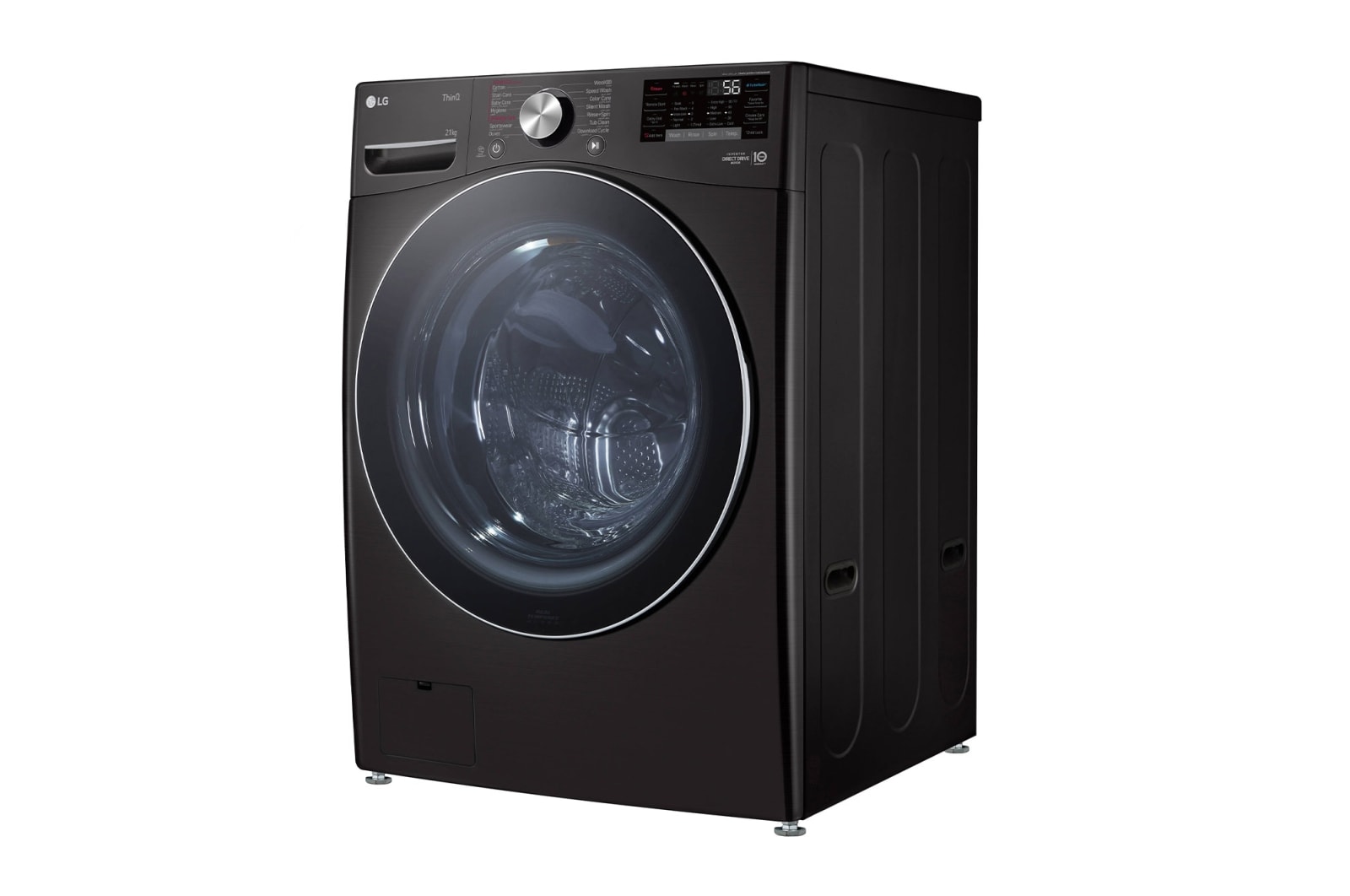 LG 21kg Front Loader Washer with AI DD? & Steam in Black Finish, F0P2CYV2E