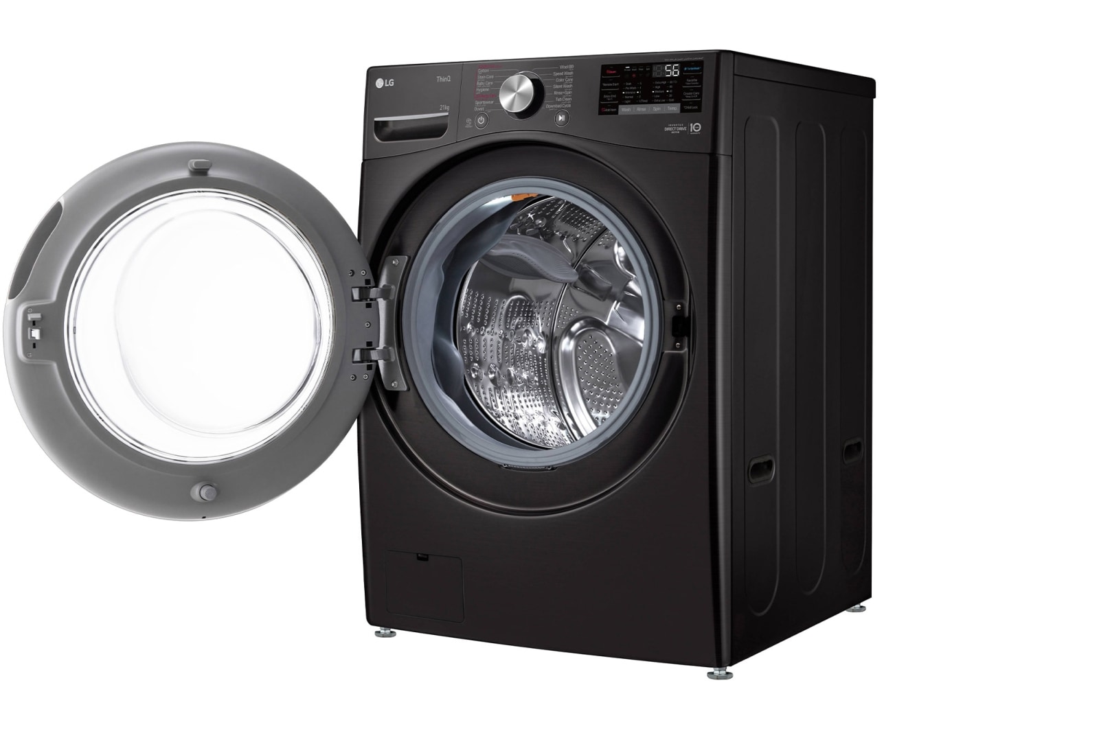 LG 21kg Front Loader Washer with AI DD? & Steam in Black Finish, F0P2CYV2E