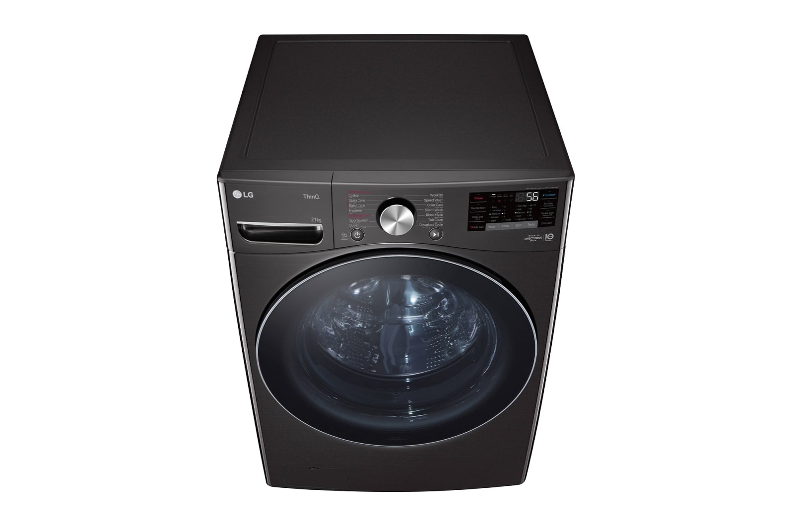 LG 21kg Front Loader Washer with AI DD? & Steam in Black Finish, F0P2CYV2E