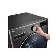 LG 21kg Front Loader Washer with AI DD? & Steam in Black Finish, F0P2CYV2E