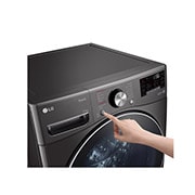LG 21kg Front Loader Washer with AI DD? & Steam in Black Finish, F0P2CYV2E