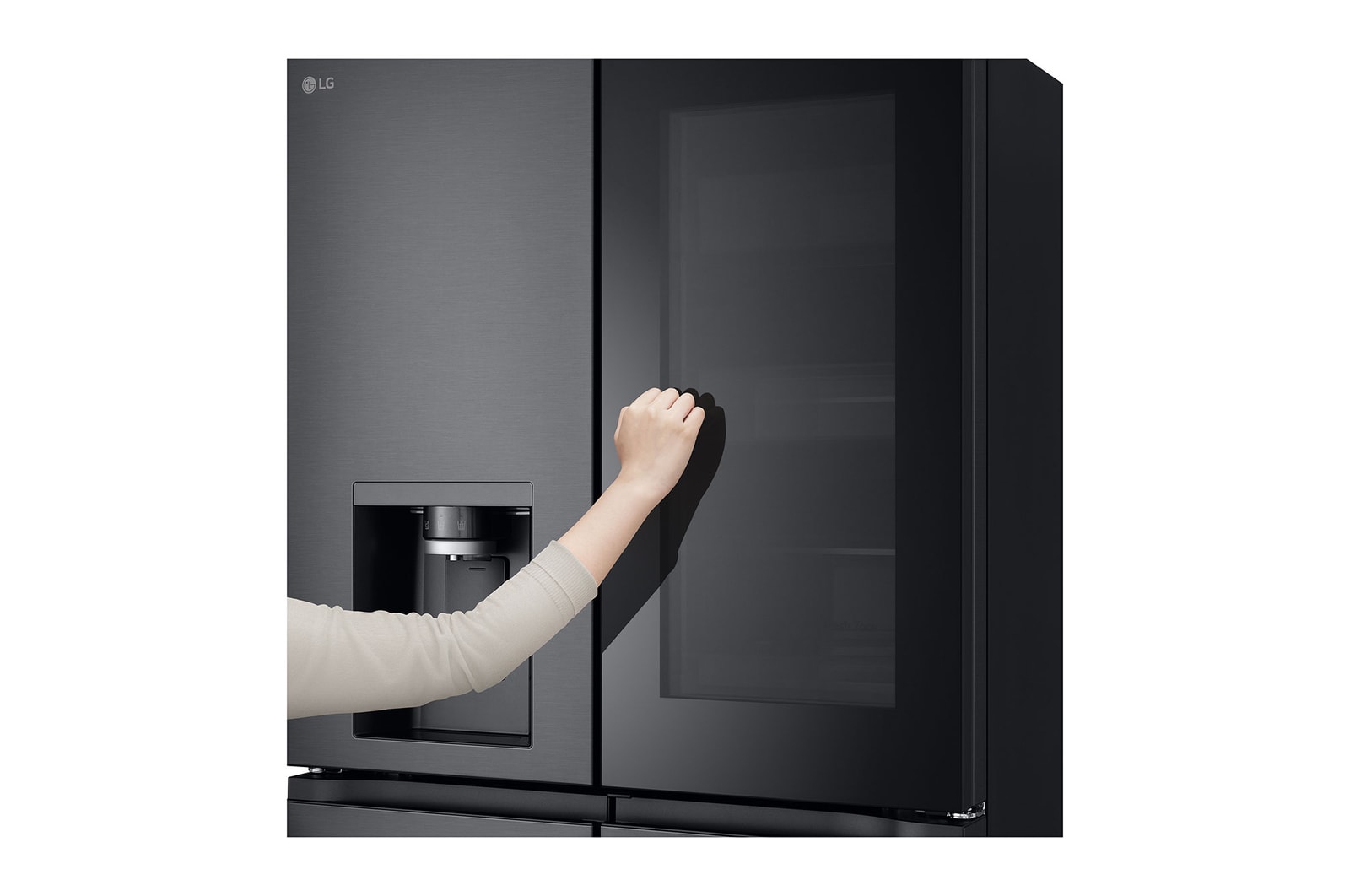 LG 900L InstaView? Door-in-Door French Door Fridge with UVnano? in Black Finish, GC-X31FFCRL