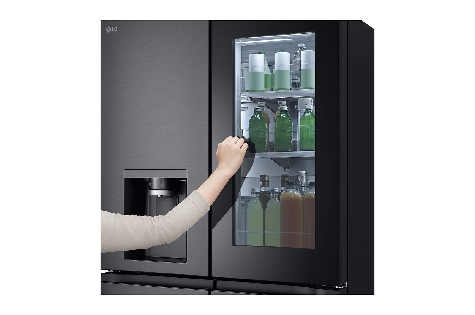 LG 900L InstaView? Door-in-Door French Door Fridge with UVnano? in Black Finish, GC-X31FFCRL