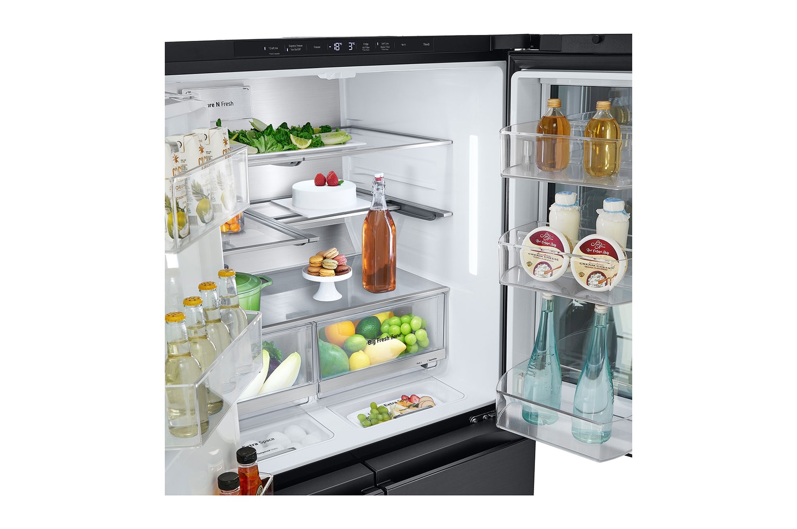 LG 900L InstaView? Door-in-Door French Door Fridge with UVnano? in Black Finish, GC-X31FFCRL