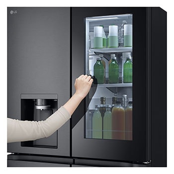 LG 900L InstaView? Door-in-Door French Door Fridge with UVnano? in Black Finish, GC-X31FFCRL