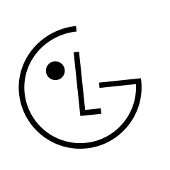 LG's l?chelndes Gesichtslogo.
