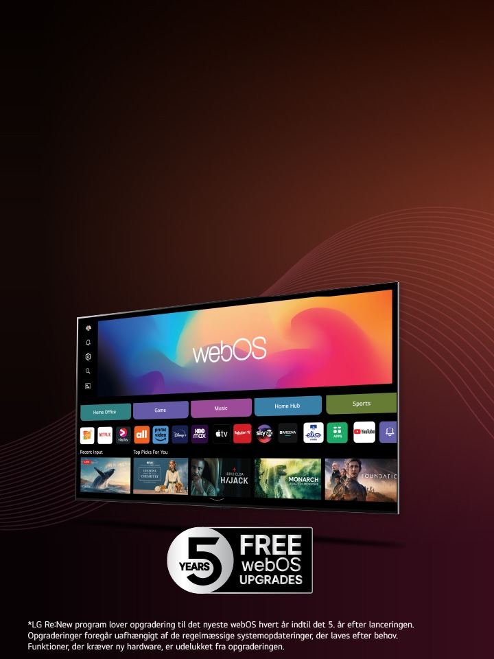 Billede af OLED TV med sk?rmdisplay fra LG webOS