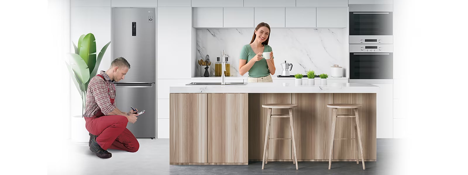An image of a laundry room with LG Washing Machine and LG Dryer.