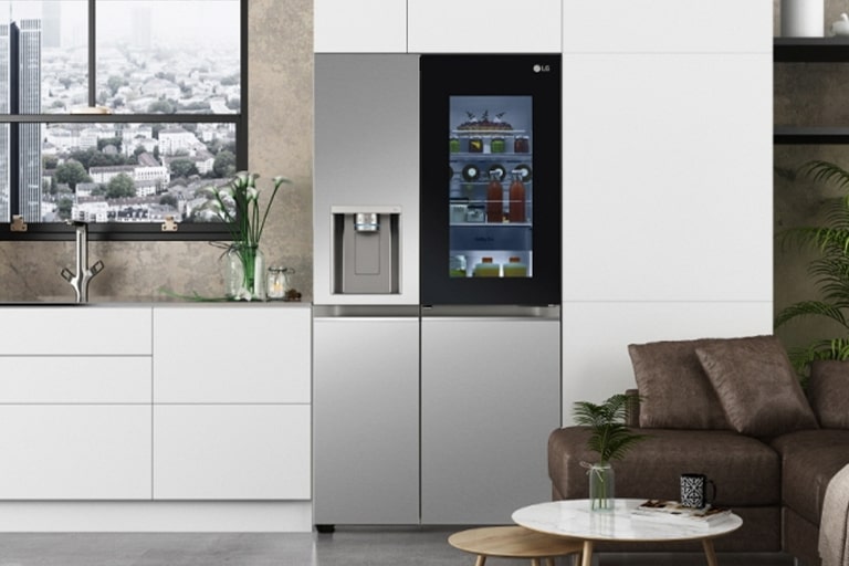 There is a refrigerator in the kitchen
