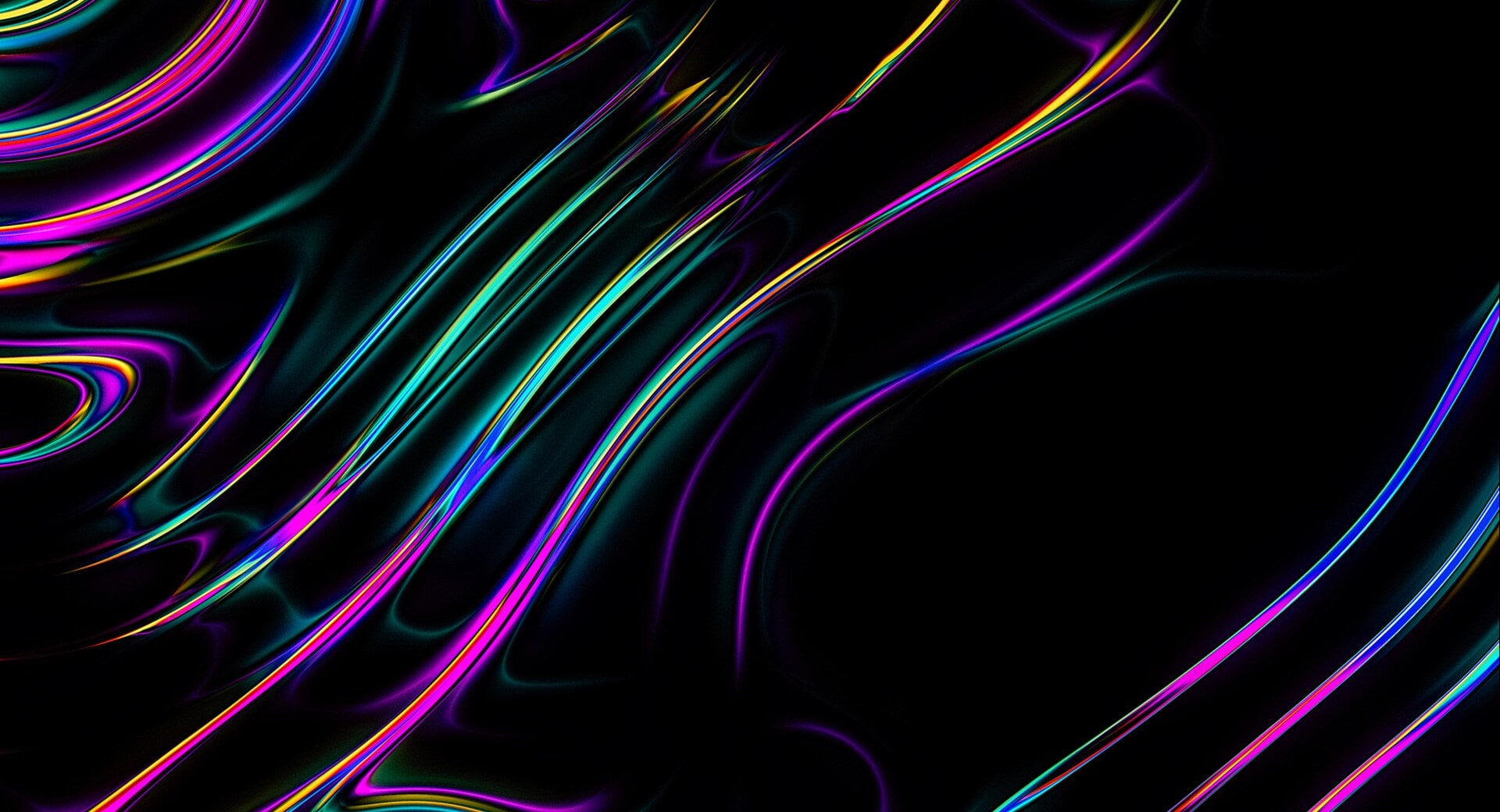 Coloridas olas de colores se mueven por la pantalla.