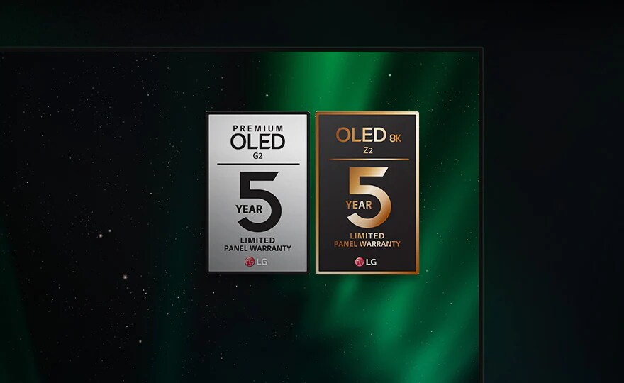 W celu zapewnienia najwy?szej jako?ci telewizory LG OLED Z2 i G2 s? obj?te 5-letni? gwarancj? na panel*.
