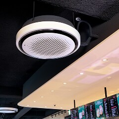 'LG Round Cassette proporciona aire frío en todas las direcciones en 360 grados.