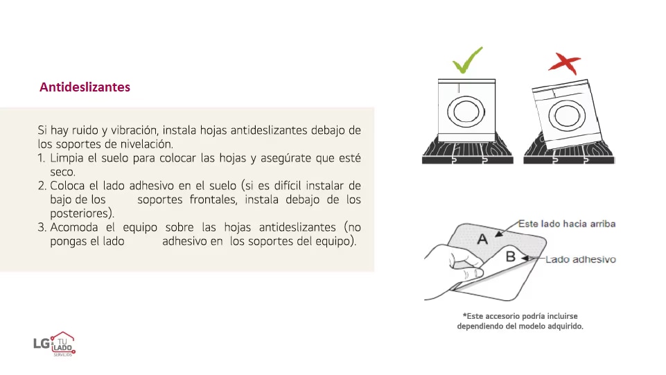 Guía de instalación lavadora