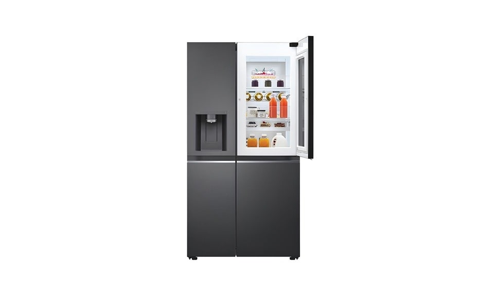 LG-Kühlschrank mit smartem ?Door-in-Door“-Fach mit Eiswürfelspender im zeitlosen Design.