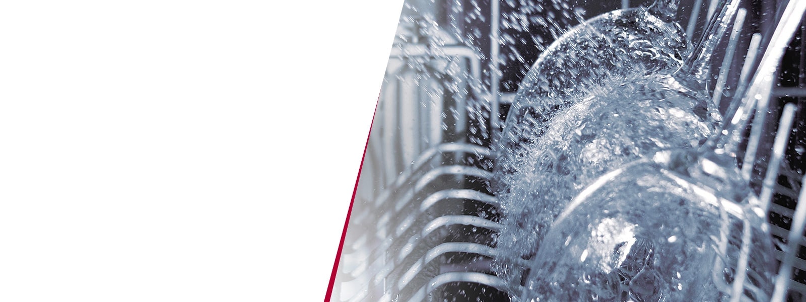 Aper?u de la mise en action du nettoyage Quad Wash sur des verres