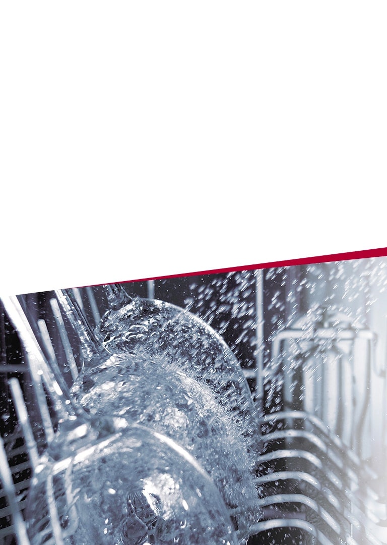 Aper?u de la mise en action du nettoyage Quad Wash sur des verres