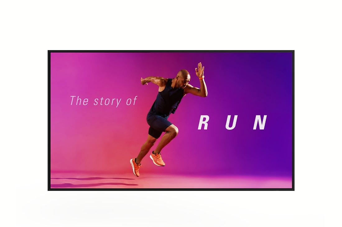 LG 98 Inch UHD Digital Signage, Slim and Stylish Design, Built-In Speakers , Front view with infill image, 98UM5J-B