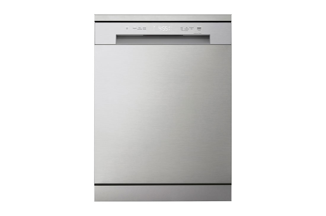 LG QuadWash? Dishwasher, 14 Place Settings, EasyRack? Plus, Inverter Direct Drive, Platinum Silver color, Front view, DFC612FV