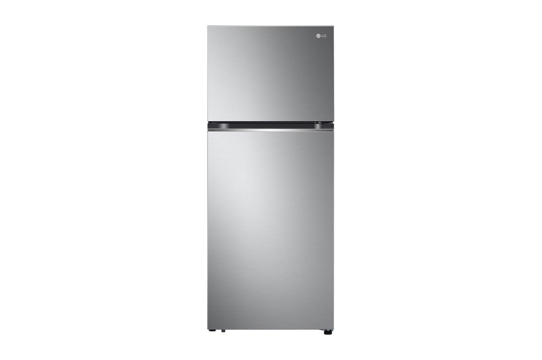 LG 410(L) | Top Freezer Refrigerator |Smart Inverter Compressor |LINEAR Cooling? | Multi Air Flow, front view, GN-B472PLMB