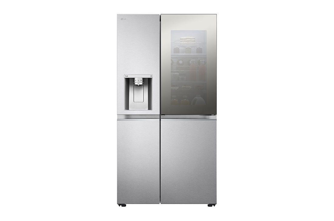 LG 635(L) | Mirror InstaView Door-in-Door? | Smart Inverter Compressor | Side by Side Refrigerator | UVnano?, Front view, GC-X267MSEW
