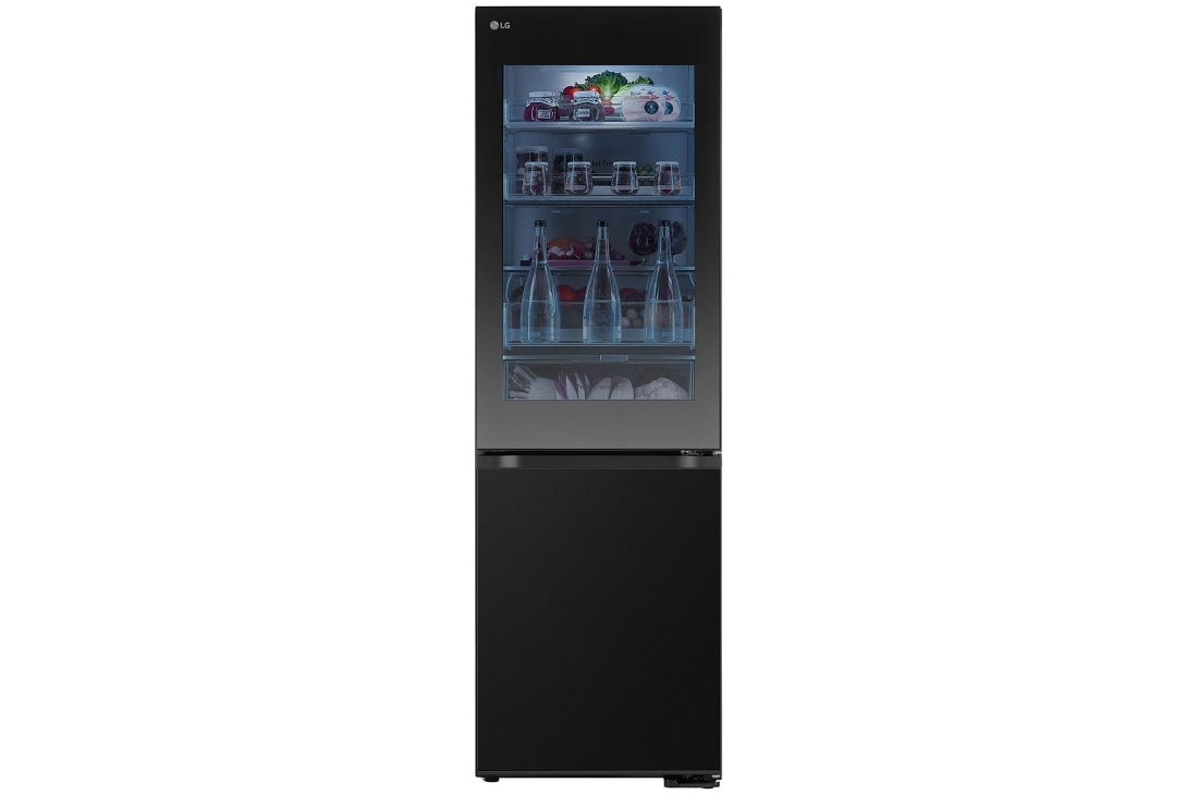 LG 349L InstaView? Bottom Freezer Refrigerator Essence Black Steel, front , GC-V459FSKW