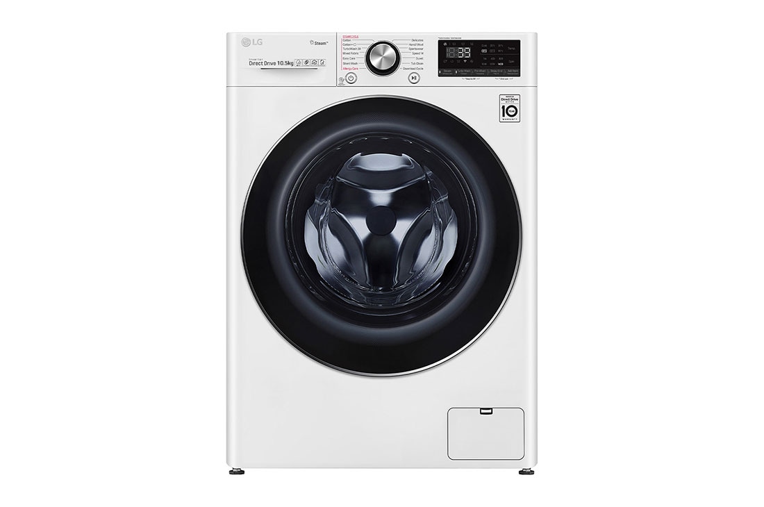 LG F4V9RCP2W Washing Machine: Smart & Convenient, LG F4V9RCP2W 10.5kg Front View, F4V9RCP2W