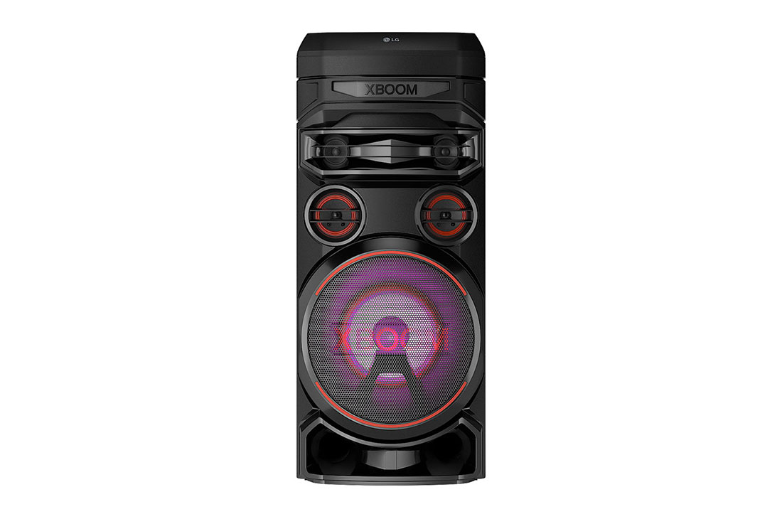 LG Torre de sonido LG XBOOM RNC7 | Karaoke Star | Potenciador de bajos | Doble salida de medios | DJ App y DJ Pad | Super Bass Boost | Multi Bluetooth, vista frontal, RNC7