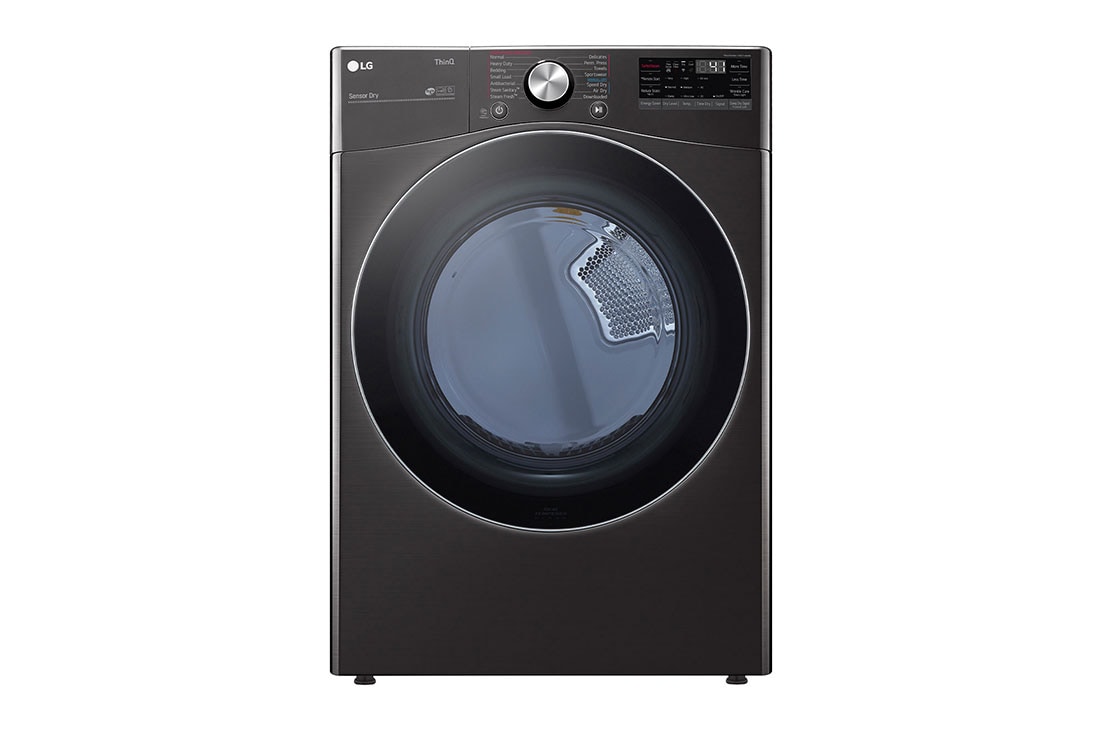 LG Secadora Eléctrica Carga Frontal 7.4p3 TurboSteam? ThinQ? Color Negro, Front view, DF50BV2BRE