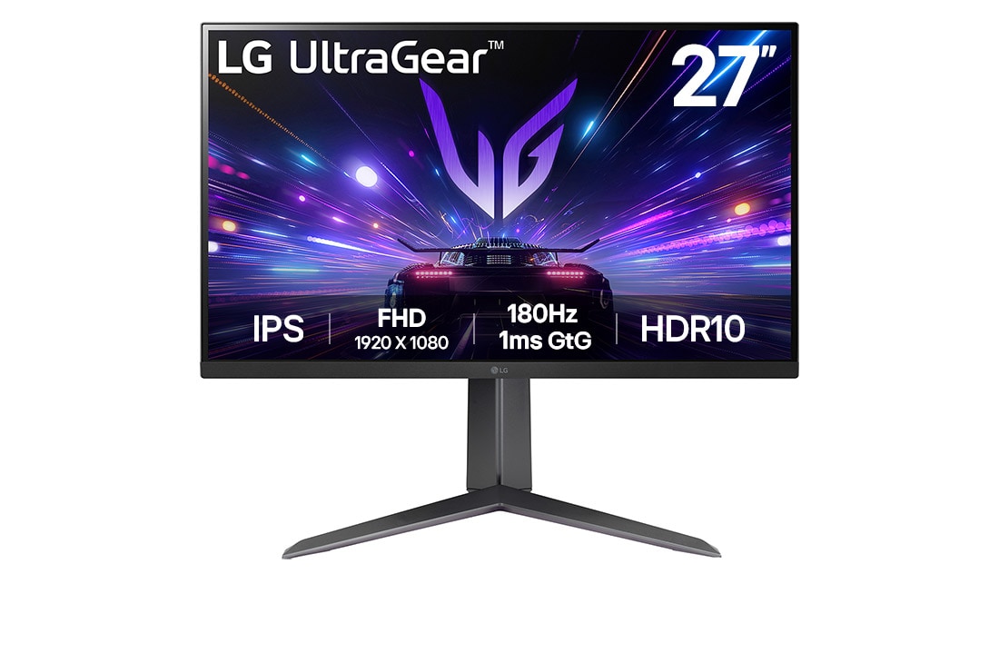 LG Monitor Gamer UltraGear? 27'' FHD -IPS | 180Hz 1ms (GtG) - Pivoteable, μπροστιν? ?ψη, 27GS65F-B